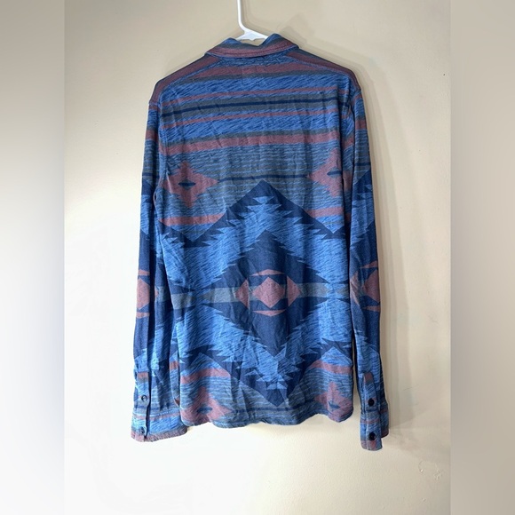 Men's vintage lucky brand true Indigo Printed button down dress shirt - Picture 4 of 8